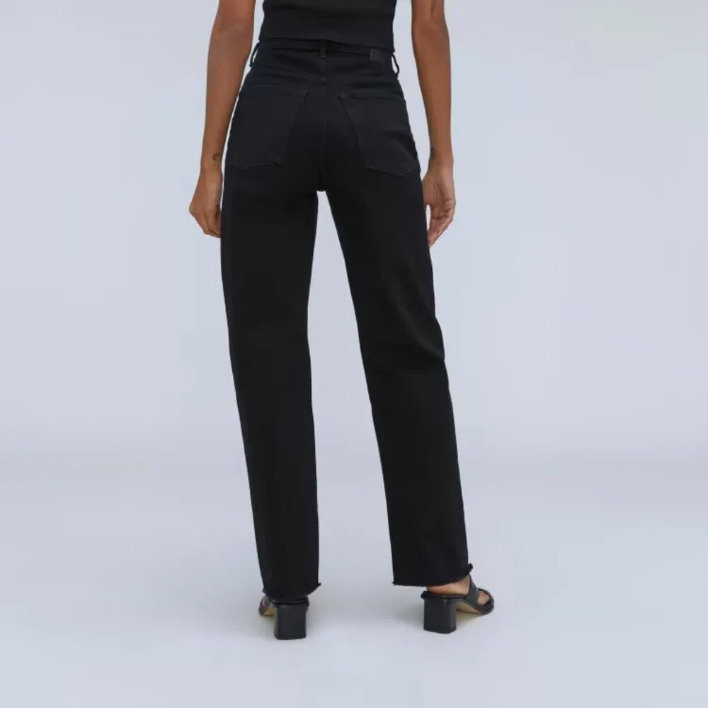 Everlane Way High Jeans low stretch black color size 35 long high rise new tags - Picture 6 of 9